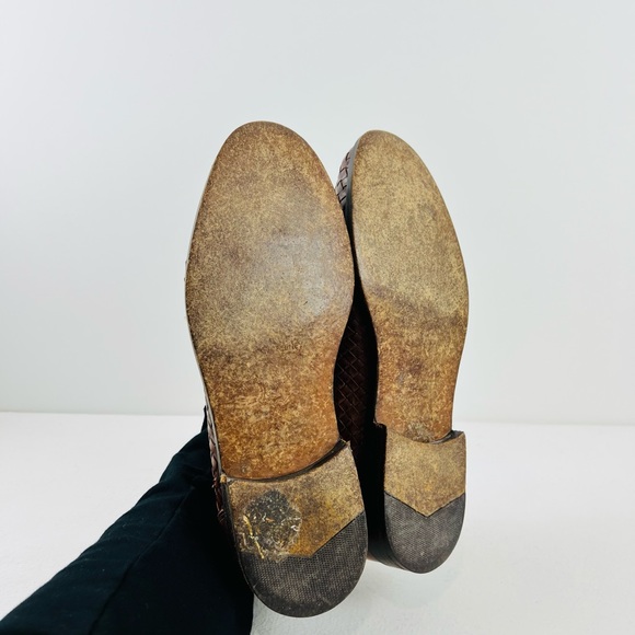 Russell & Bromley Tan Brown Leather Woven Classic Slip On Loafers UK 9 - Picture 9 of 12